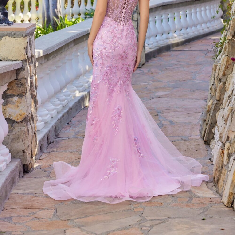 N/A New Baby Pink Romantic Beads Embellished Ceremonial Gown w/Corset JT2612N - Picture 8 of 8